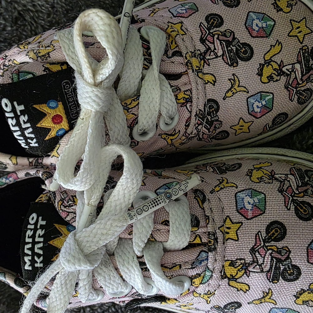 Vans Kids Sneakers - Pink with Mario Kart Design